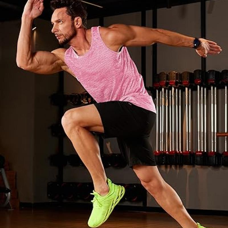 Mens Workout Tank Tops Summer Gym Muscle Ribbed Sleeveless Henley Shirt Casual Knitted Slim Fit Beach