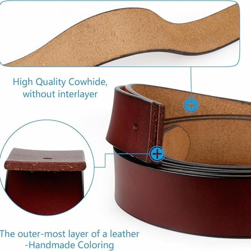 Belts for Men Big and Tall, Mens Belt Leather for Casual Jeans Dress Work All Size 28"-64" Black Brown Width