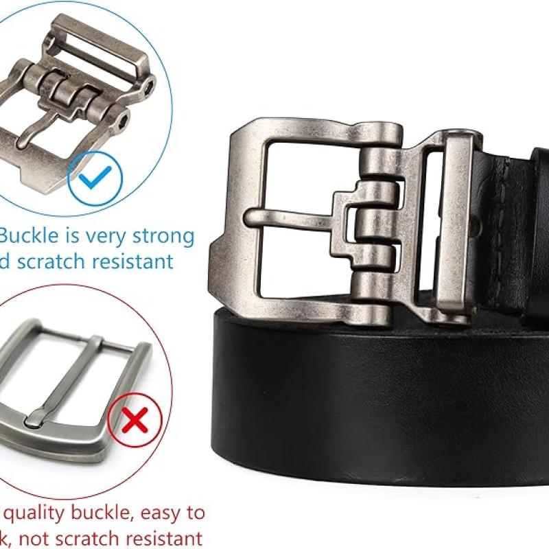 Belts for Men Big and Tall, Mens Belt Leather for Casual Jeans Dress Work All Size 28"-64" Black Brown Width