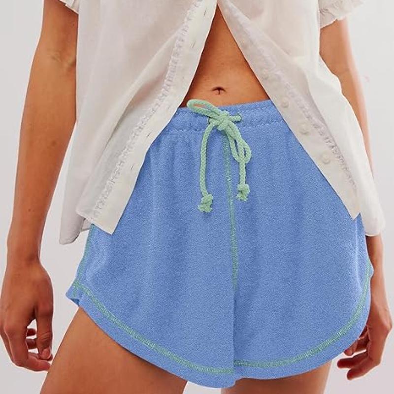 Women’s Casual Shorts Comfy Drawstring Elastic Waist Summer Beach Workout Lounge Shorts for Women