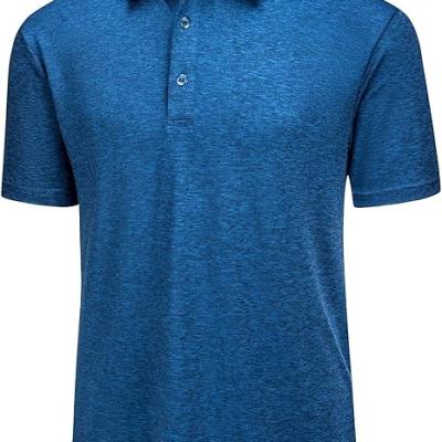 Men's Short Sleeve Polo Golf Shirts 3-Button Moisture Wicking Athletic T-Shirts Casual Collared Shirt