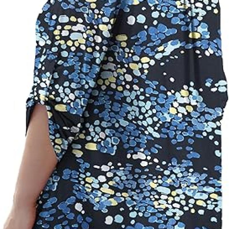 Womens Tops Dressy Casual 3/4 Sleeve Shirts Tunic Blouses Plus Size Tops for Women