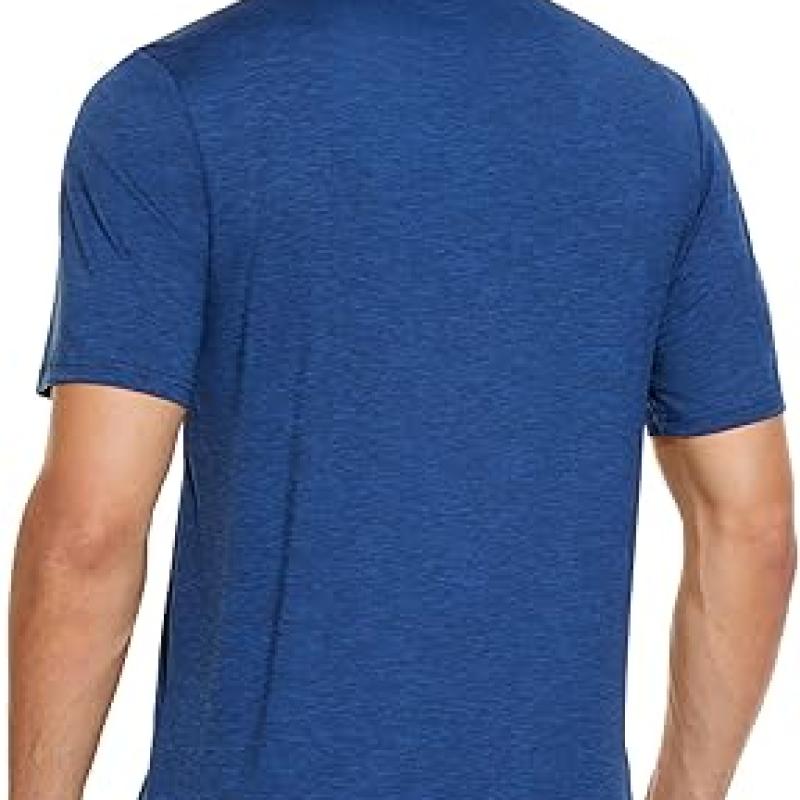 Men's Short Sleeve Polo Golf Shirts 3-Button Moisture Wicking Athletic T-Shirts Casual Collared Shirt