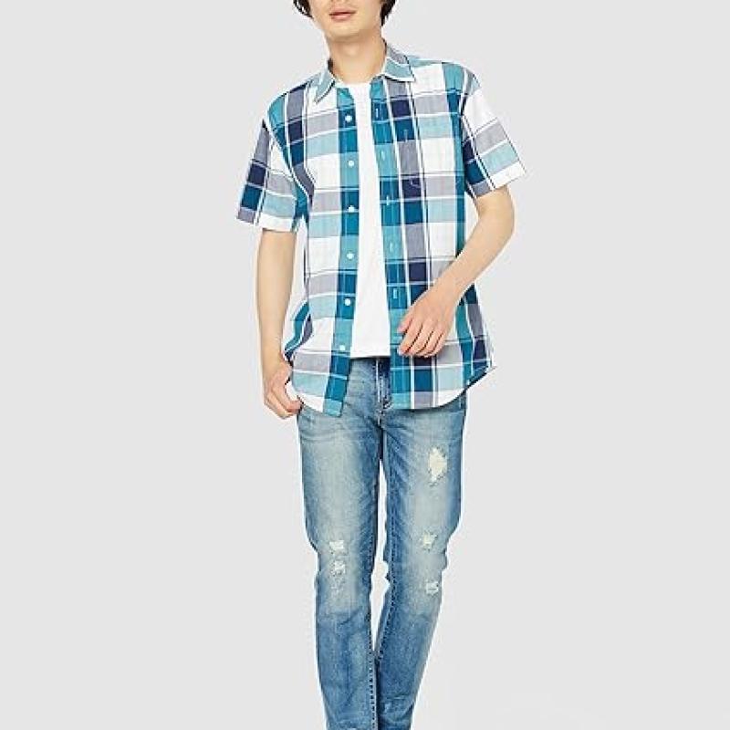 Essentials Men's Regular-Fit Short-Sleeve Poplin Shirt