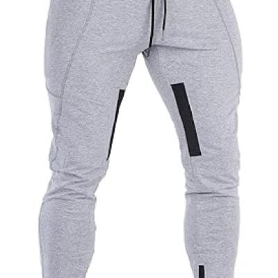 Mens Joggers Sweatpants Slim Fit Workout Training Thigh Mesh Gym Jogger Pants with Zipper Pockets