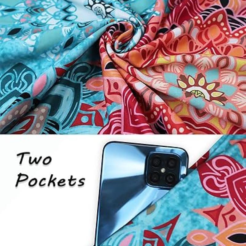 Summer Dresses for Women Beach Floral Tshirt Sundress Casual Pockets Boho Tank Dress