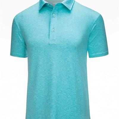 Men's Short Sleeve Polo Golf Shirts 3-Button Moisture Wicking Athletic T-Shirts Casual Collared Shirt