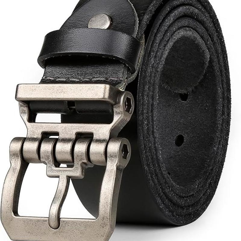 Belts for Men Big and Tall, Mens Belt Leather for Casual Jeans Dress Work All Size 28"-64" Black Brown Width