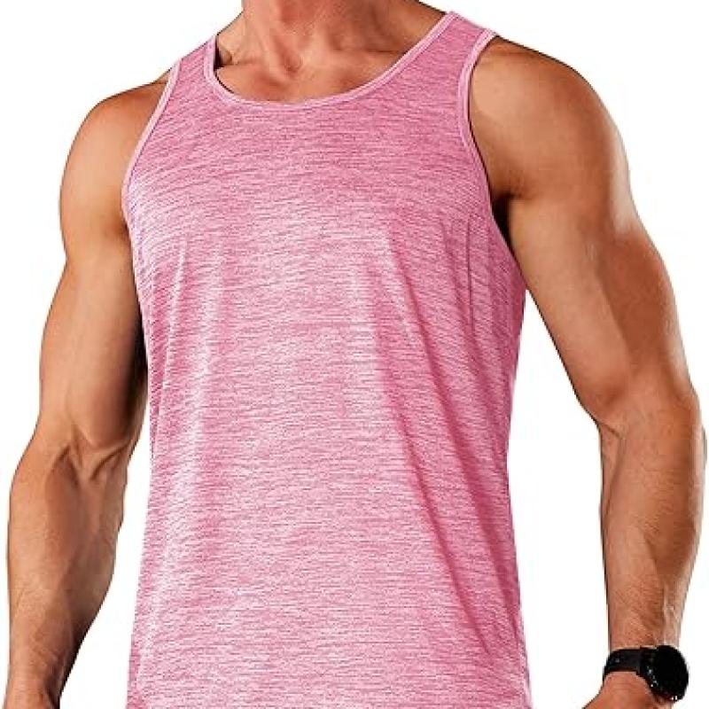 Mens Workout Tank Tops Summer Gym Muscle Ribbed Sleeveless Henley Shirt Casual Knitted Slim Fit Beach