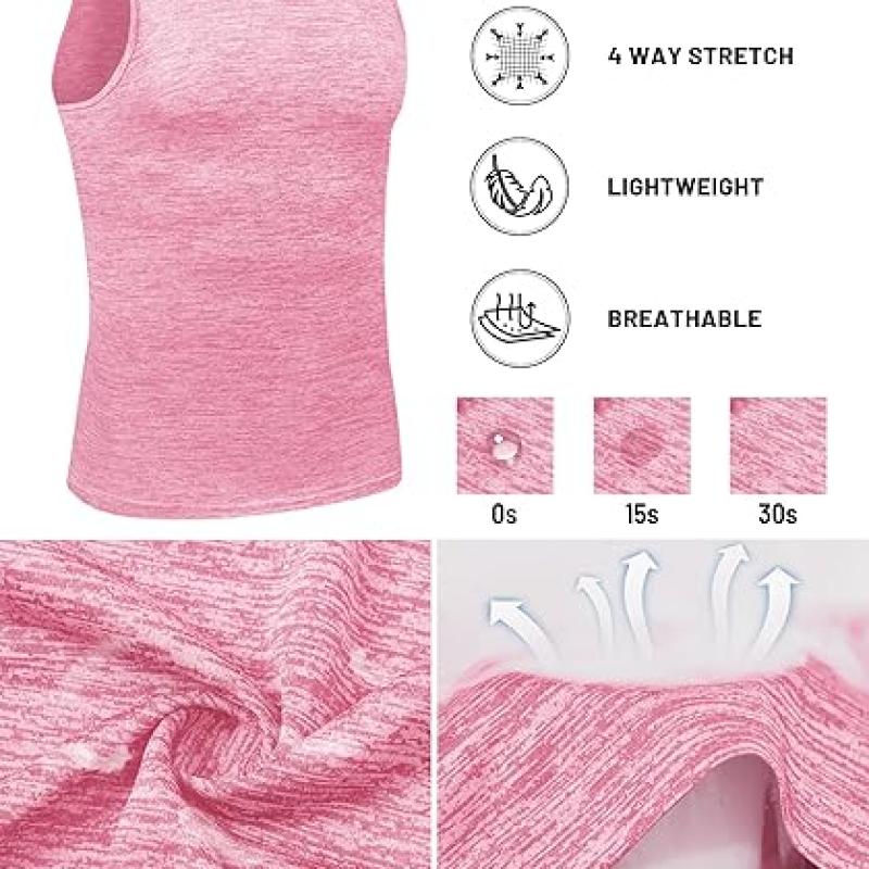 Mens Workout Tank Tops Summer Gym Muscle Ribbed Sleeveless Henley Shirt Casual Knitted Slim Fit Beach